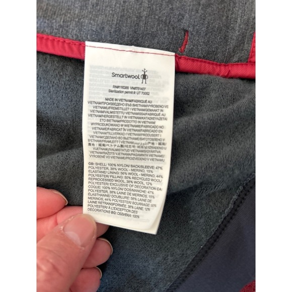 Smartwool Men's Hybrid Puffer Jacket Red Grey Full Zip Athletic Size L - Picture 9 of 10